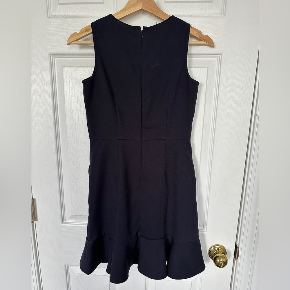 Ann Taylor LOFT navy blue sleeveless sheath dress 00P petite w/ POCKETS! - Picture 2 of 5